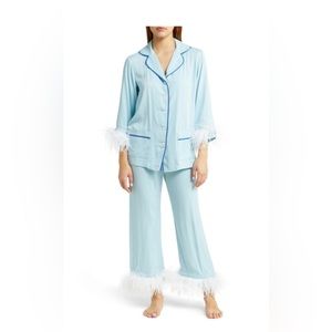 Sleeper Party Double Feather Pajamas - size SMALL, Cerulean Blue